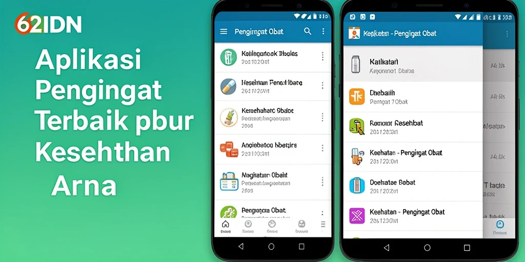 Screenshot antarmuka aplikasi 62IDN yang menampilkan fitur Pengingat Obat.