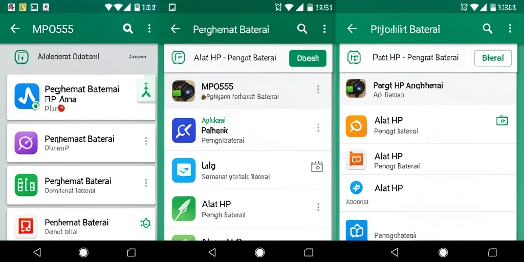 Tampilan antarmuka MPO555 dengan fitur penghemat baterai yang efisien.