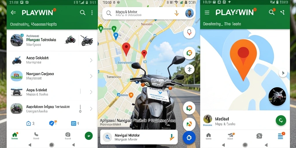 Tampilan antarmuka navigasi motor yang intuitif dan informatif.