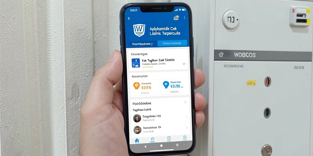 Antarmuka WDBOS yang menunjukkan fungsi Cek Tagihan Listrik.