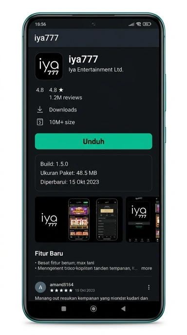 Tampilan halaman APK iya777