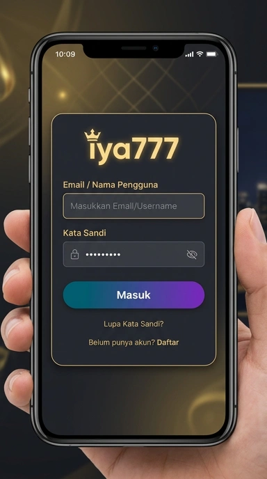 Tampilan halaman login iya777