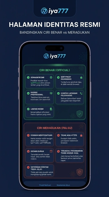 Tampilan kanal resmi iya777